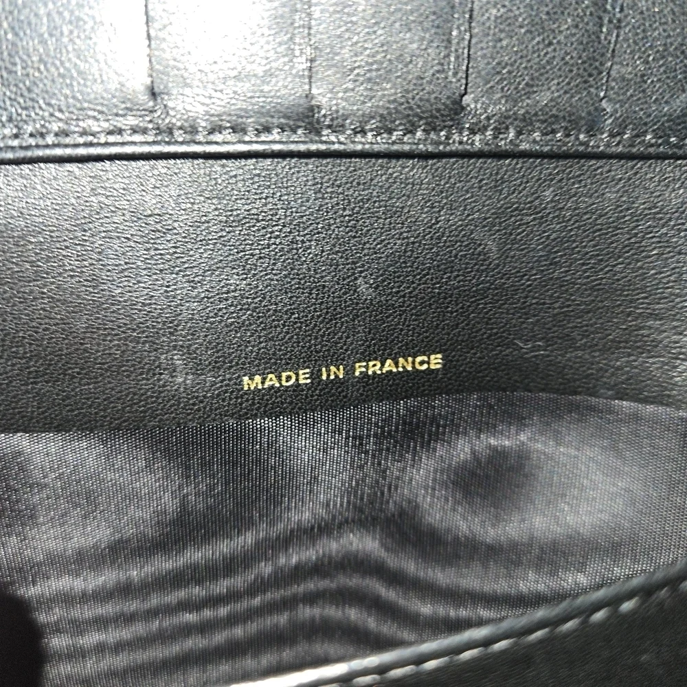 Chane CC Logol Black Leather Wallet